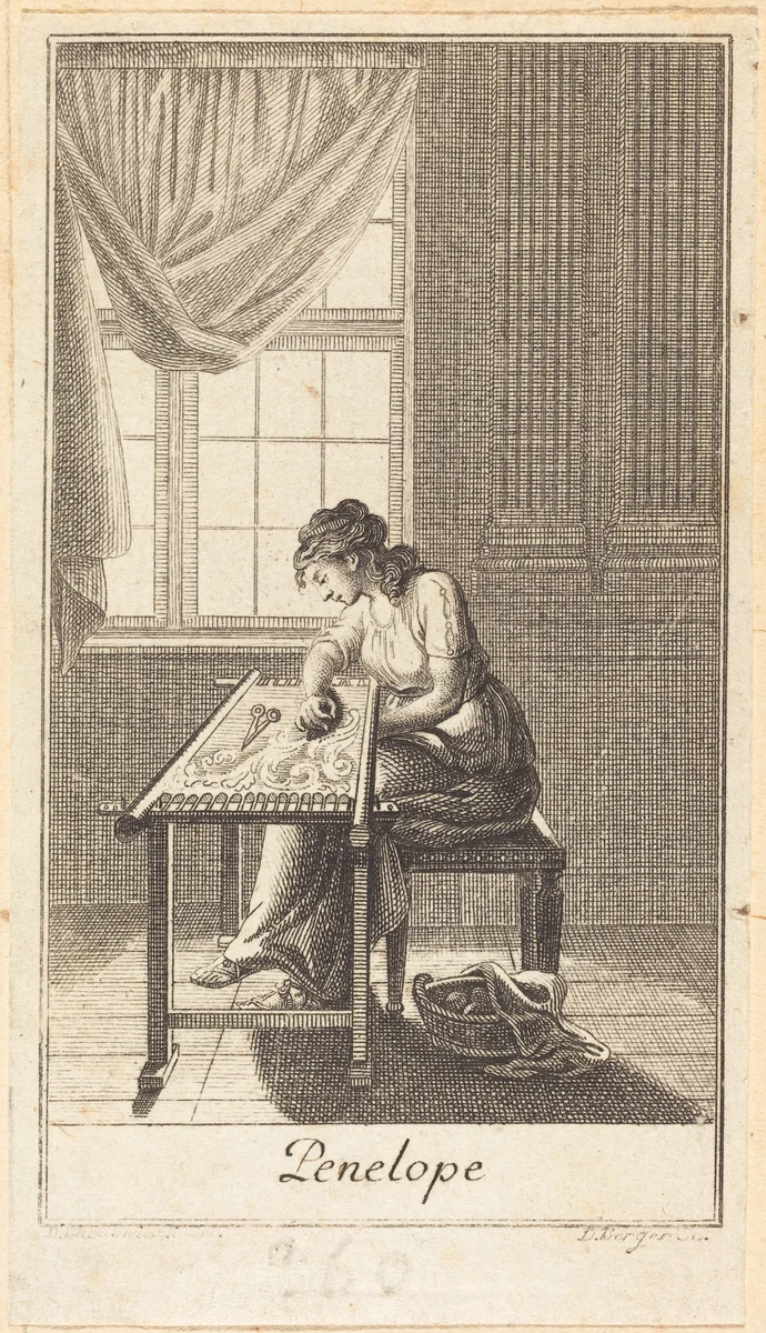 Penelope by Daniel Berger; Daniel Nikolaus Chodowiecki, print, 1780