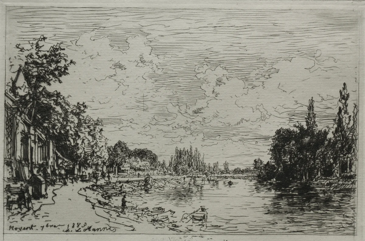 Noyant by Maxime Lalanne, print, 1883