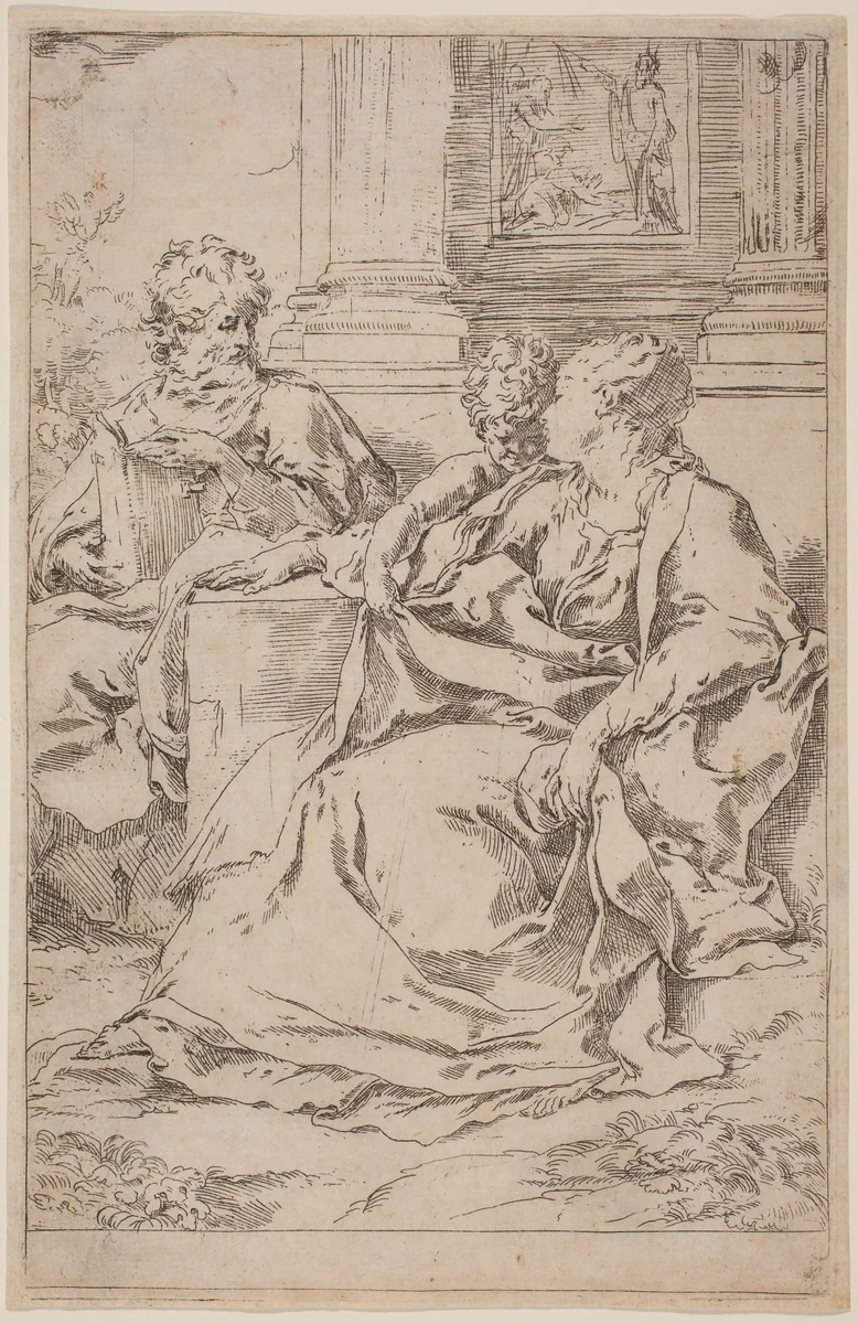 Holy Family by Guido Reni, print, 1575-1642