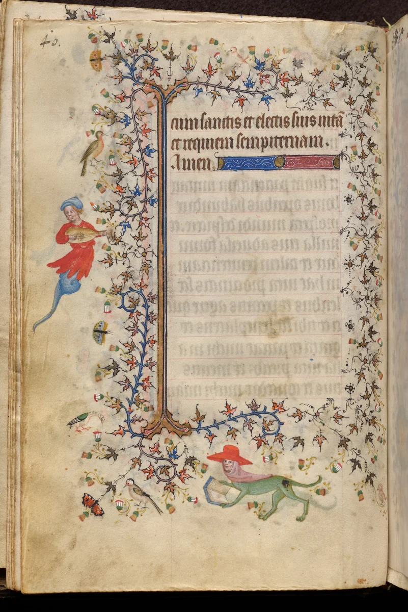 Hours of Charles the Noble, King of Navarre (1361-1425): fol. 20v, Text by Master of the Brussels Initials and Associates, book, 1400-1410
