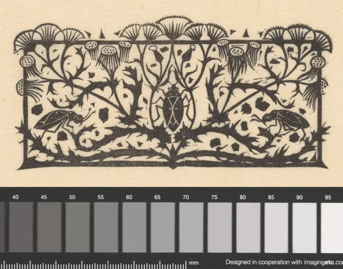 Titelhoofd met kevers en distels by Gerrit Willem Dijsselhof, print, 1893