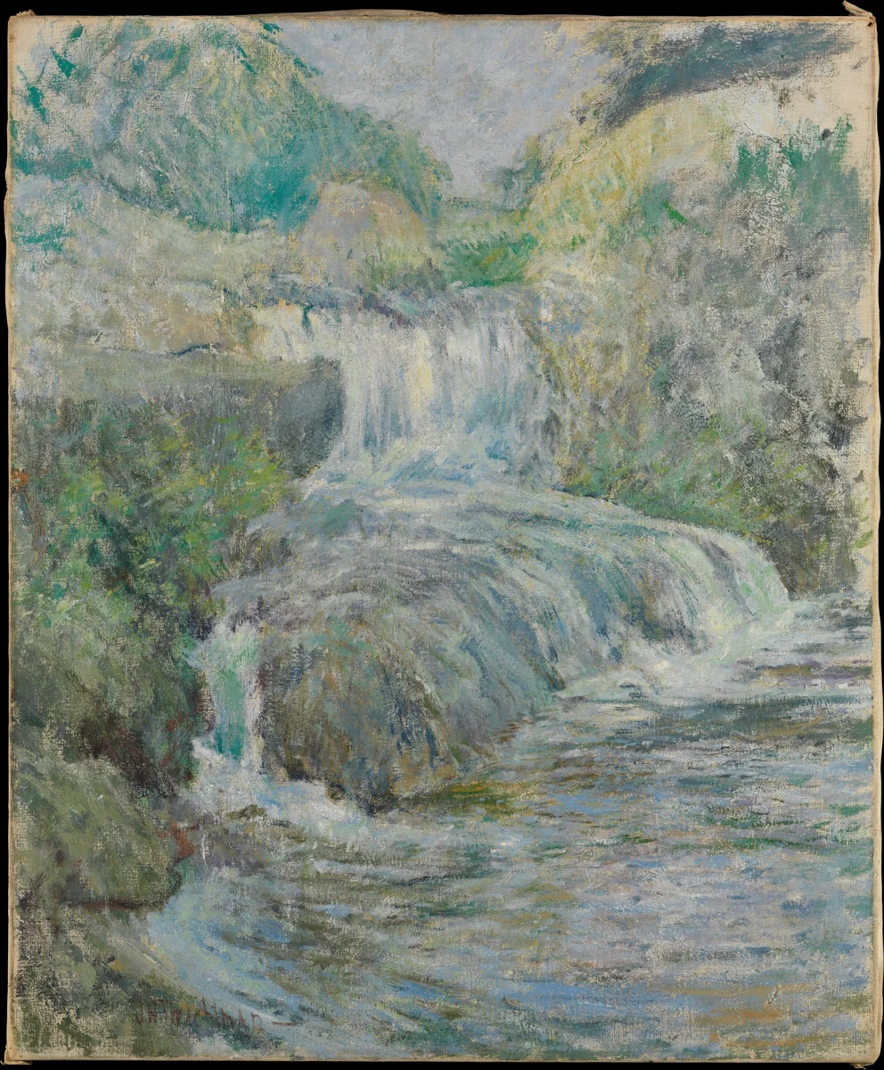 Waterfall by John Henry Twachtman, artwork, 1886-1891