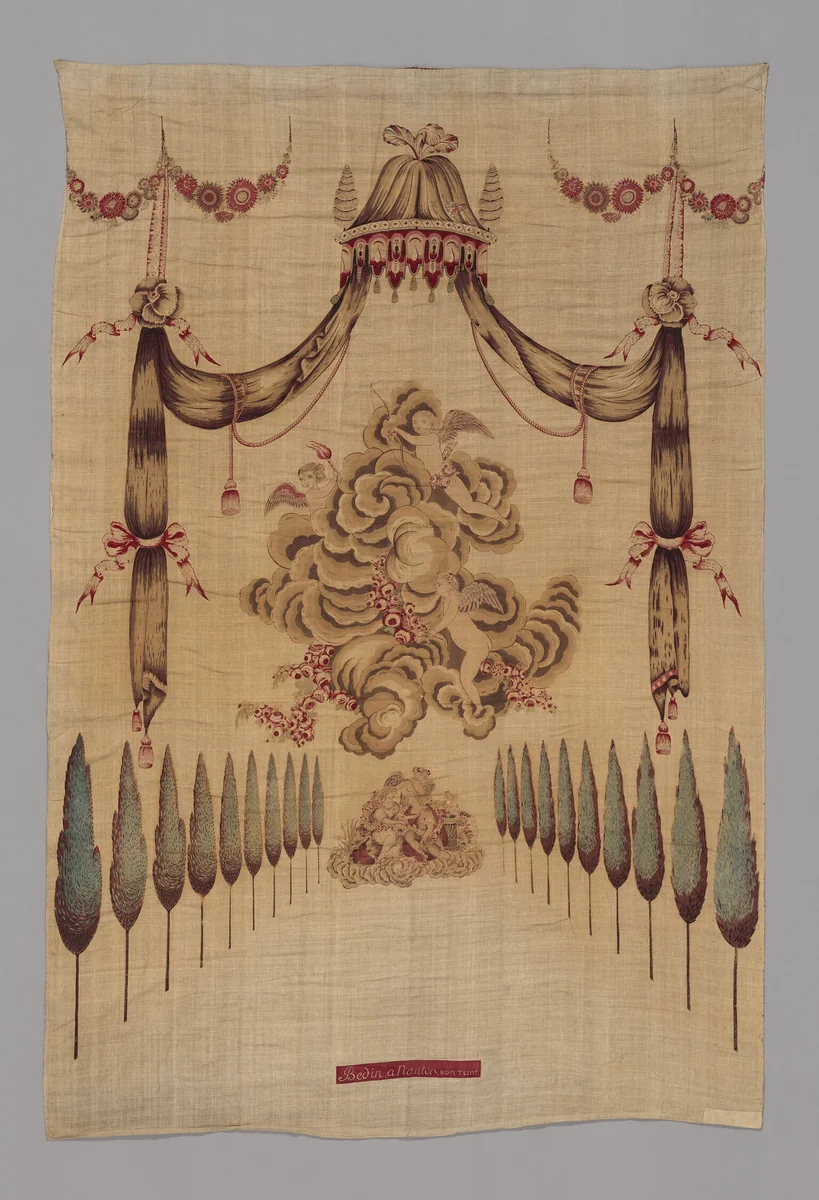 Head cloth for Bed Set by France, Nantes, textile, 1701-1800