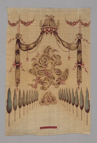 Head cloth for Bed Set by France, Nantes, textile, 1701-1800
