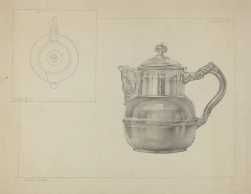 Silver Teapot by Carmel Wilson, index of american design, 1935-1942
