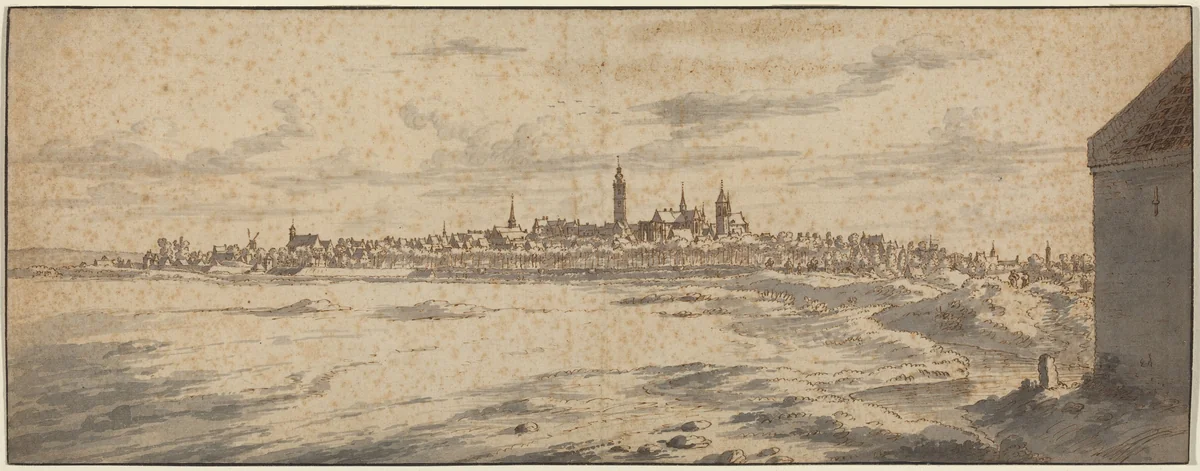 View of Mons, Belgium by Josua de Grave, drawing, 1652-1712