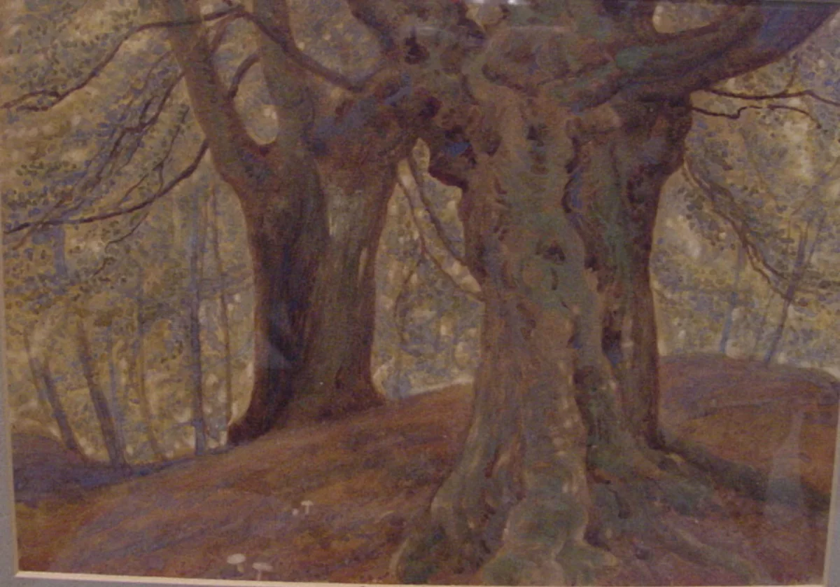 Burnham Beeches by Thomas Charles Farrer, artwork, 1874