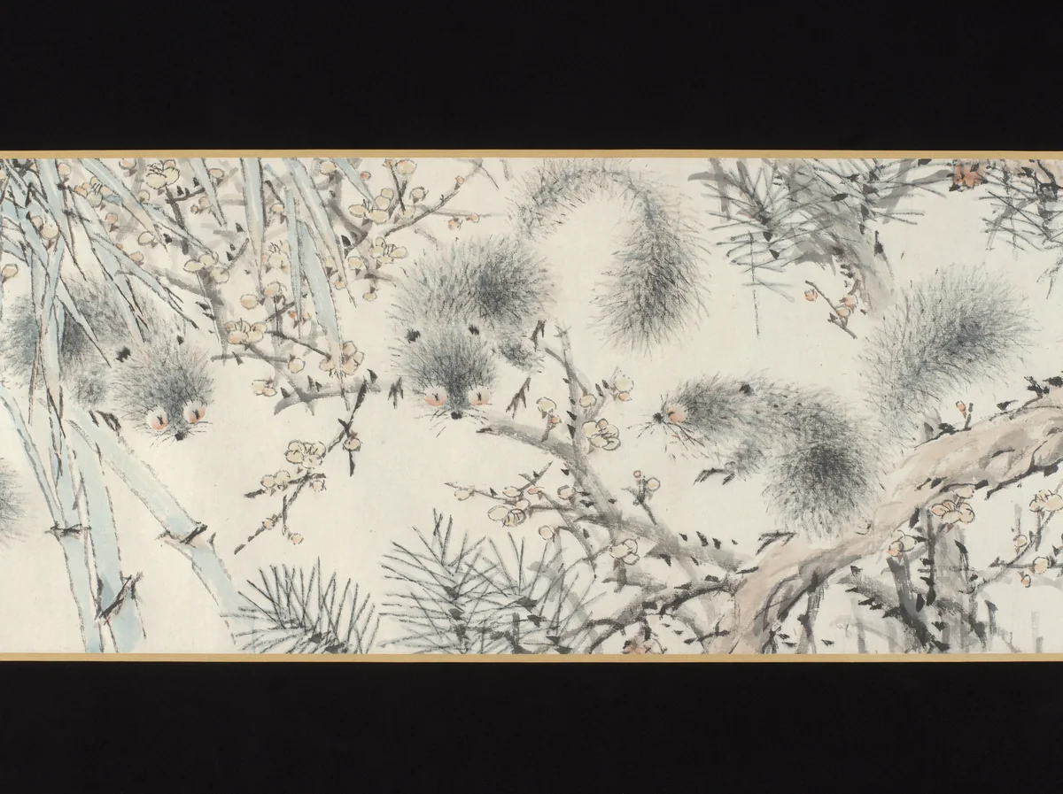 Three squirrels by Xugu (虛谷), painting, 1894