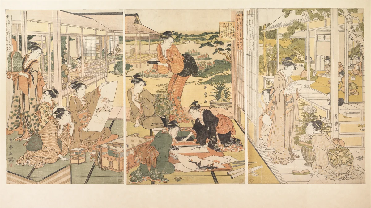 The Four Accomplishments (Kinkishoga) by Kitagawa Utamaro (喜多川歌麿), print, 1778-1790