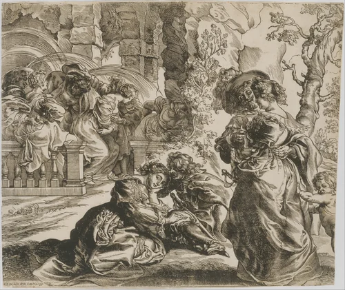 The Garden of Love (right block) by Christoffel Jegher, print, 1630-1639