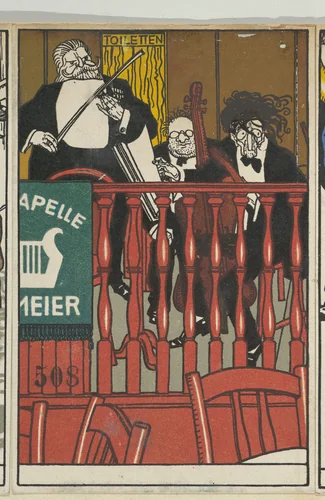 Salon Orchestra Meier by Moriz Jung, print, 1911