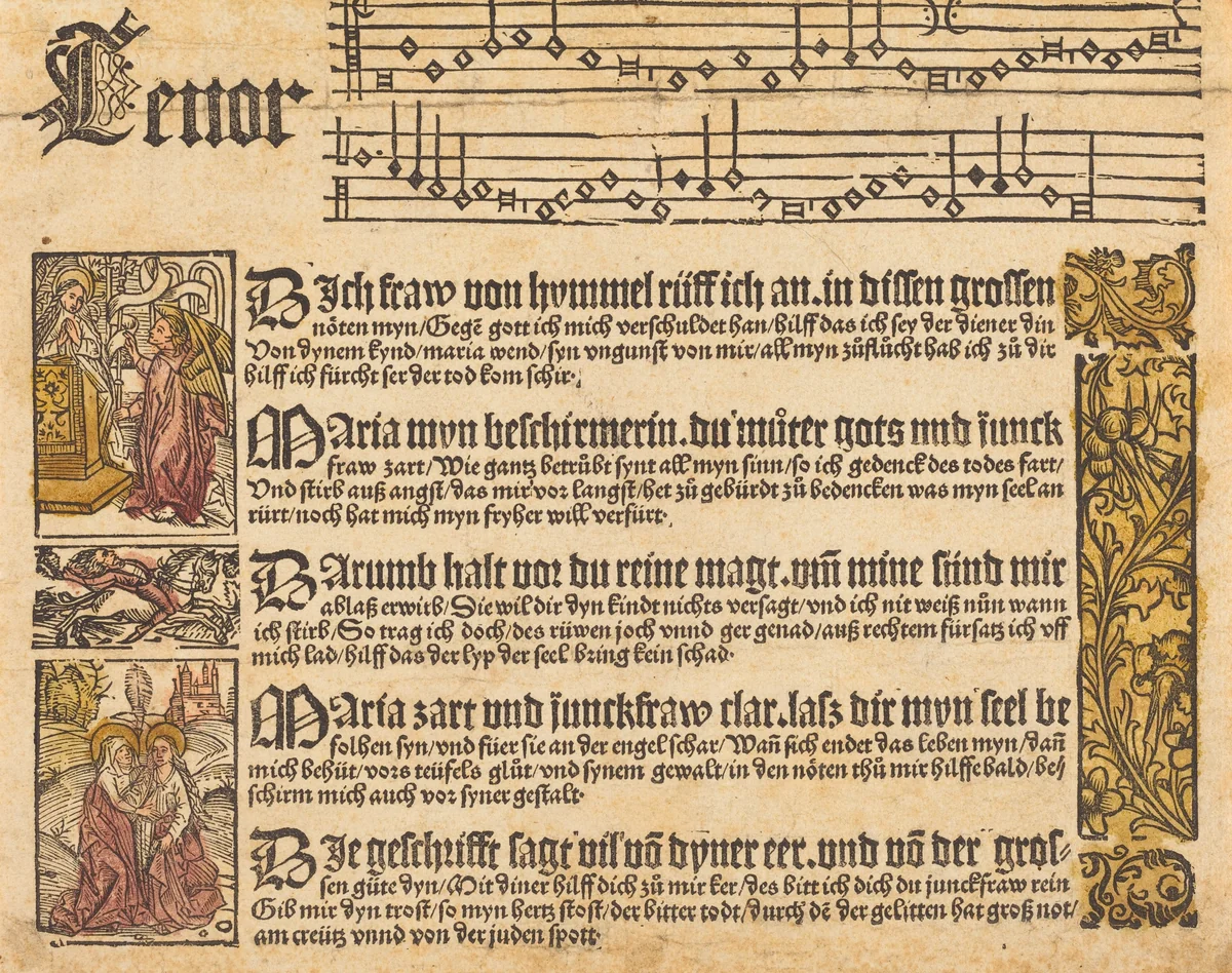 Song to the Virgin by German 15th Century, print, 1500