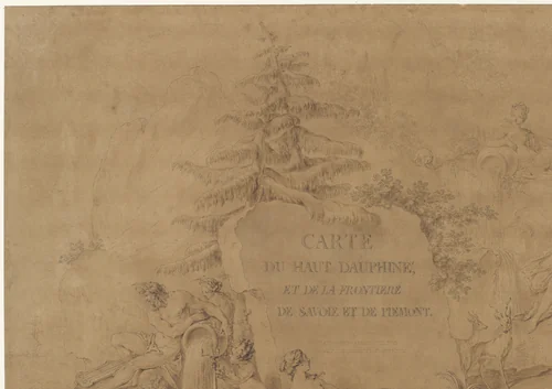 Allegorische figuren, stroomgoden en stroomgodinnen by Hubert François Gravelot, drawing, 1754-1758