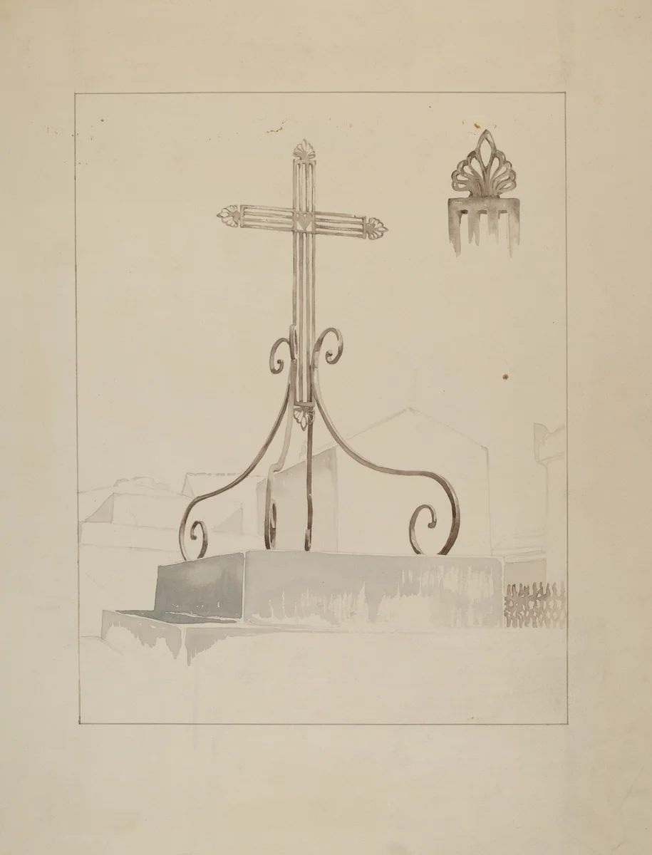 Wrought Iron Cross by Aurelia Arbo, index of american design, 1936