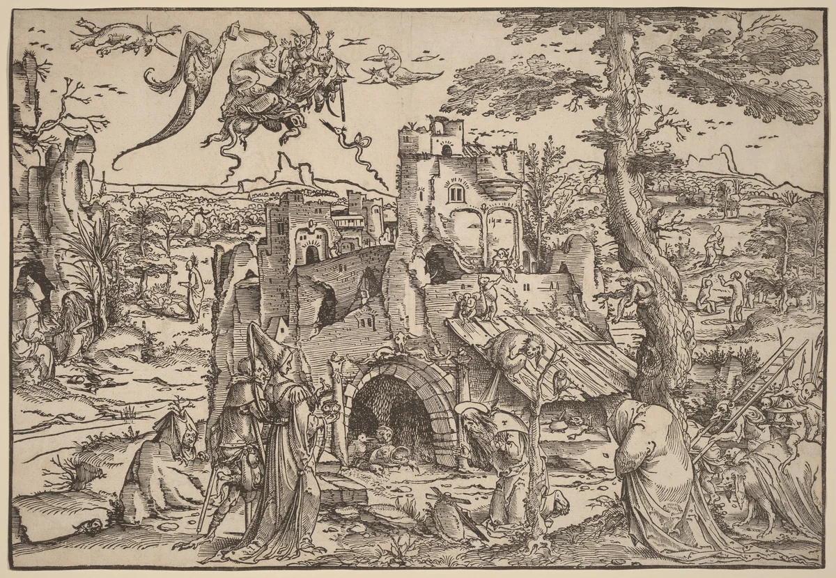 The Temptation of Saint Anthony by Jan Wellens de Cock, print, 1522