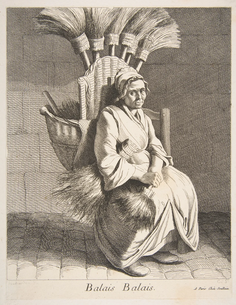 Broom Peddler by Anne Claude Philippe de Tubières, print, 1737