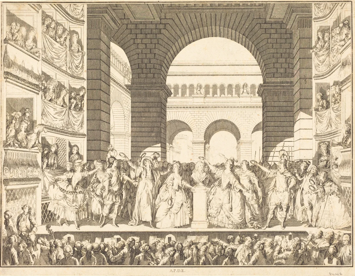 Couronnement de Voltaire (The Crowning of Voltaire) by Charles-Etienne Gaucher
Jean-Michel Moreau the Younger, print, 1782