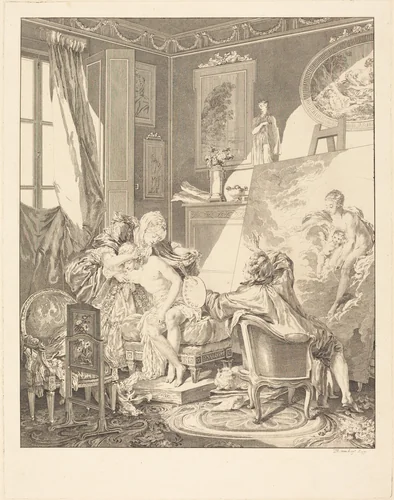 Le modèle honnête by Jean-Michel Moreau the Younger; Pierre-Antoine Baudouin, print, 1770