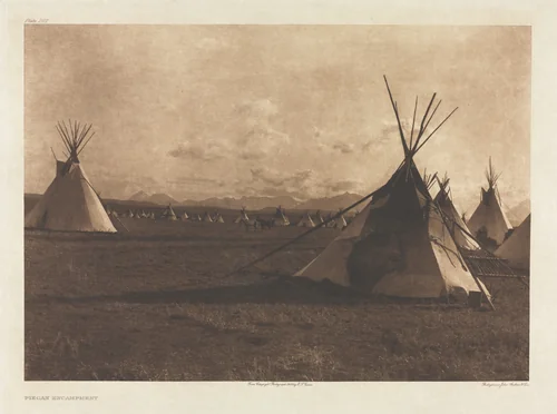 Portfolio VI, Plate 207: Piegan Encampment by Edward Curtis, other, 1900