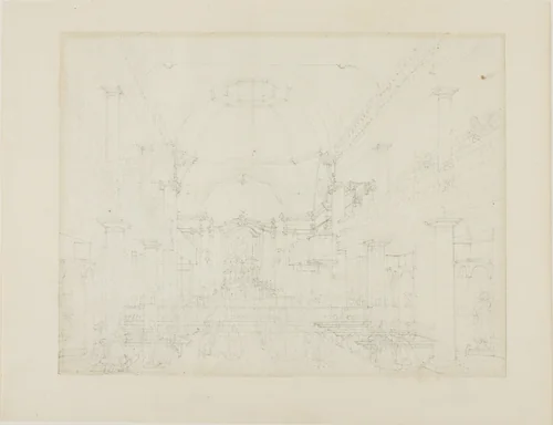Study for The Roman Catholic Chapel, Lincoln's Inn Fields, from Microcosm of London by Augustus Charles Pugin
Thomas Rowlandson, drawing, 1807-1808