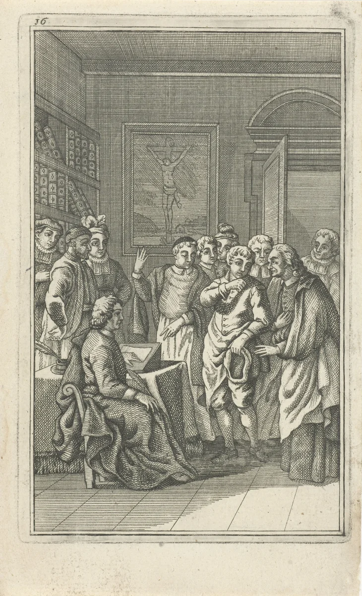 Wonderbaarlijke genezing by Lodewijk Joseph Fruytiers, print, 1723-1783