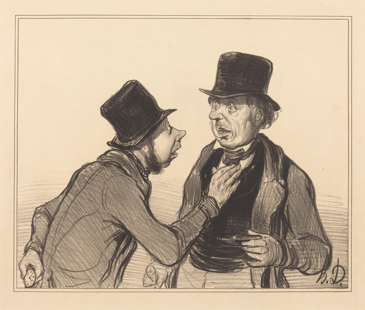 Oui Monsieur vous n'êtes pas de Paris... by Honoré Daumier, print, 1840
