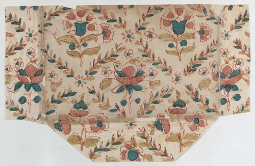 Sheet with floral and leaf pattern by anonymous, print, 1700-1800