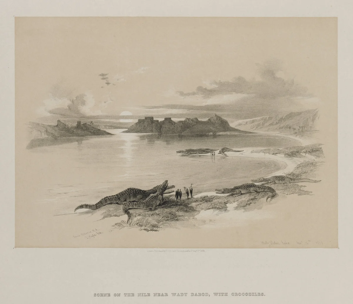 Egypt and Nubia, Volume II: Wady Dabod, Nubia by Louis Haghe, print, 1848