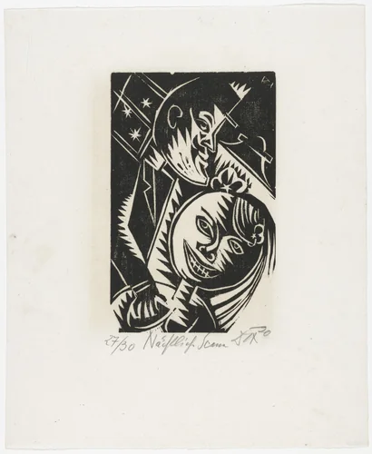 Man and Woman (Nocturnal Scene) [Mann und Weib (Nächtliche Szene)] from the portfolio Nine Woodcuts (Neun Holzschnitte) by Otto Dix, print, 1919
