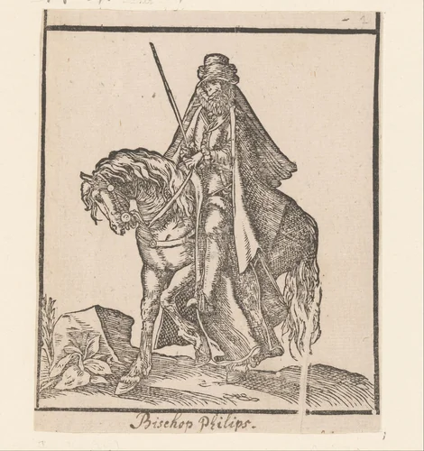 Ruiter met zwaard by anonymous, print, 1580