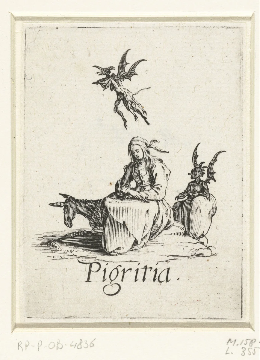 Luiheid by Jacques Callot, print, 1618-1625