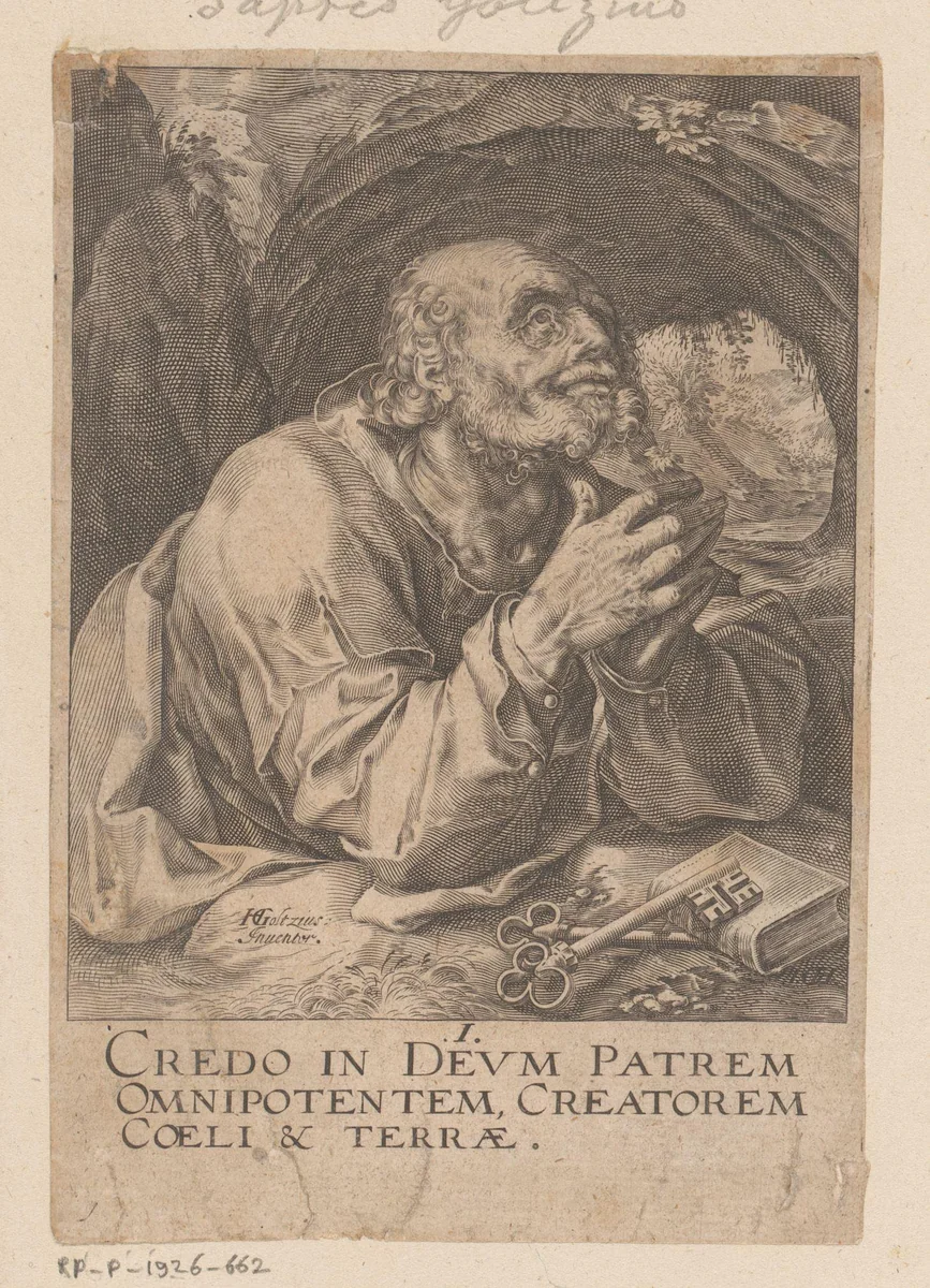 Apostel Petrus by Unknown, print, 1588-1622