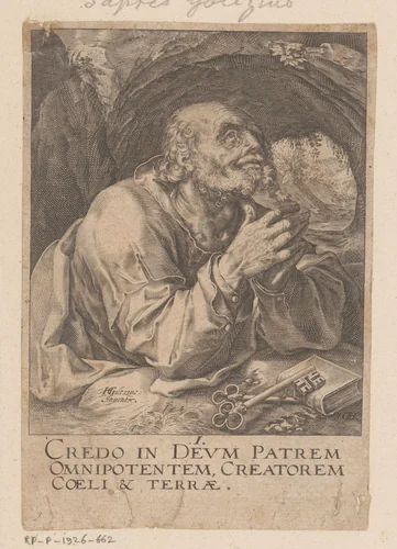 Apostel Petrus by Unknown, print, 1588-1622