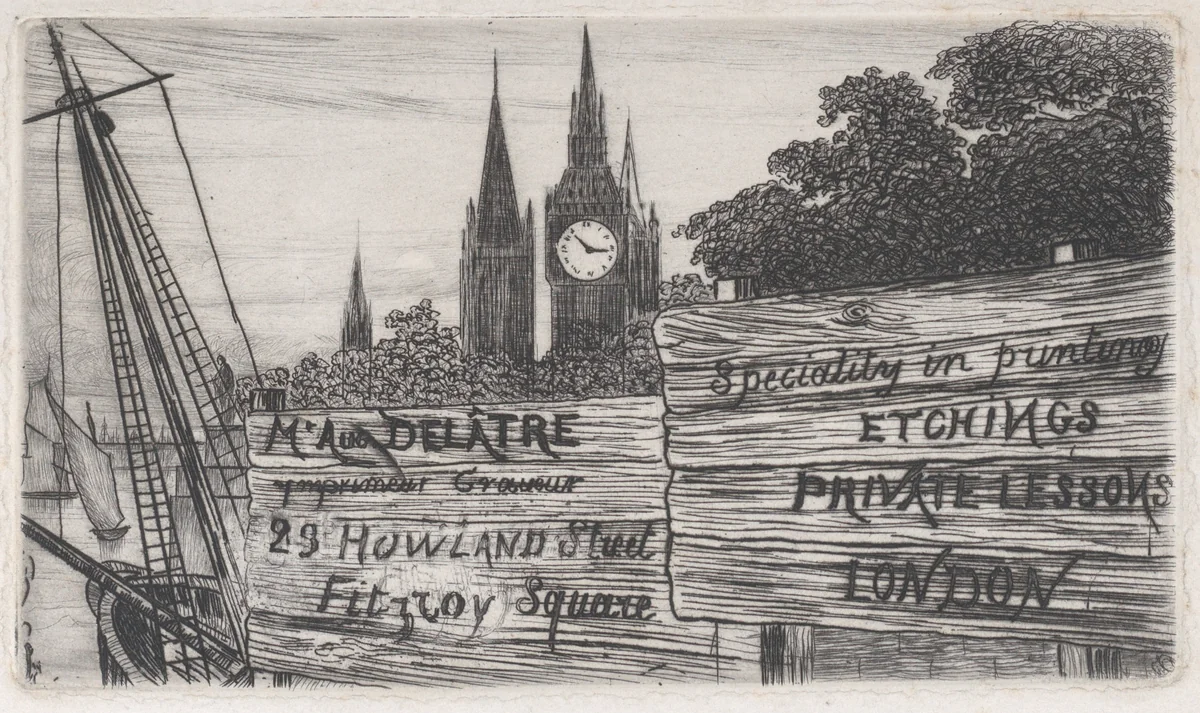Trade card for Auguste Delâtre, publisher and printmaker by Auguste Delâtre, print, 1837-1847
