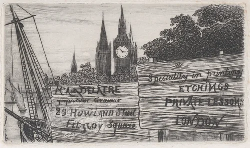 Trade card for Auguste Delâtre, publisher and printmaker by Auguste Delâtre, print, 1837-1847