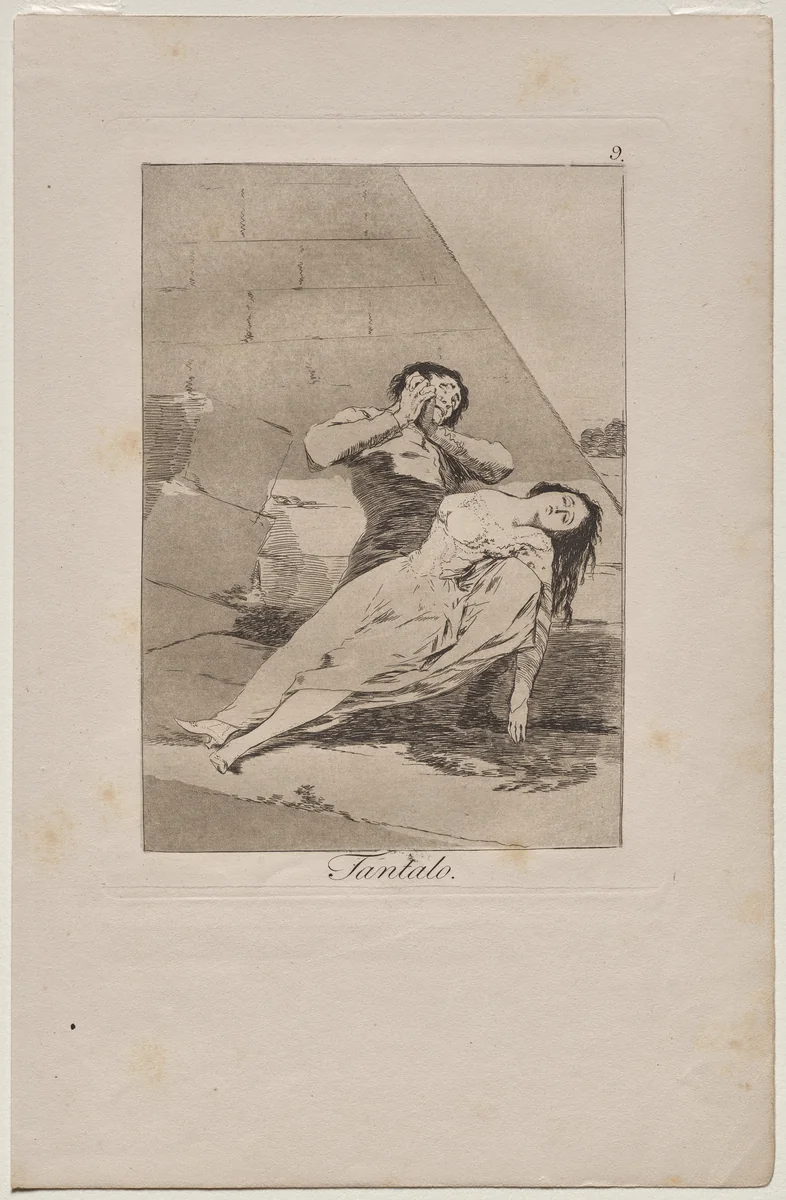 Tantalus, Plate 9 by Francisco de Goya, print, 1799