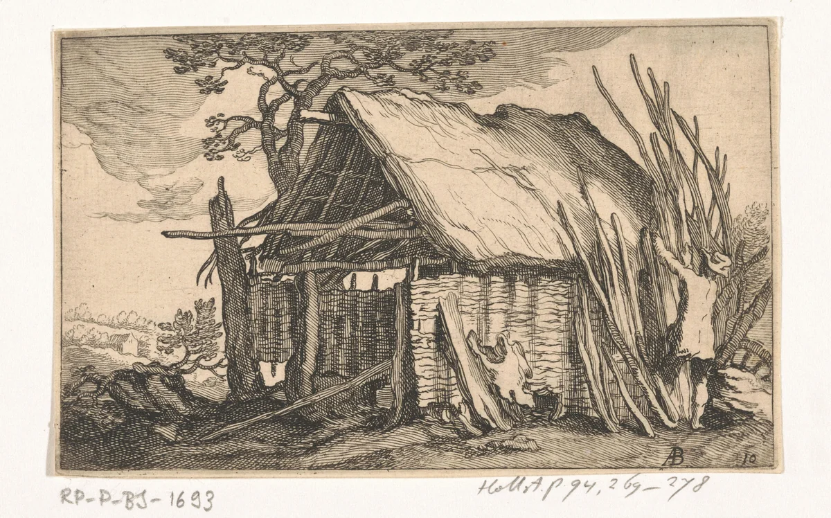 Oude schuur by Frederick Bloemaert, print, 1635