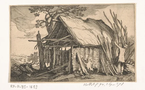 Oude schuur by Frederick Bloemaert, print, 1635