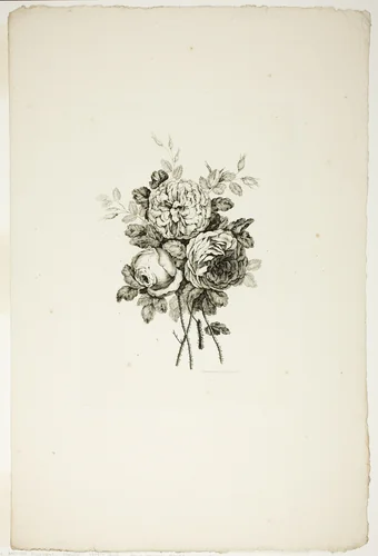 Bouquet with Roses, from Collection of Different Bouquets of Flowers, Invented and Drawn by Jean Pillement and Engraved by P. C. Canot by Pierre-Charles Canot, print, 1760