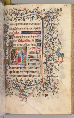 Hours of Charles the Noble, King of Navarre (1361-1425): fol. 265r, St. Andrew by Master of the Brussels Initials and Associates, book, 1400-1410