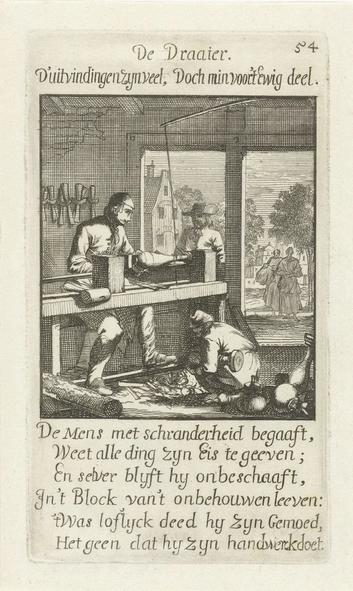 Draaier by Caspar Luyken, print, 1694