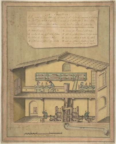Project for the New Buildings Erected in the Year 1796 behind the Cemetries of St. Peter by Pietro Bandiera, drawing, 1796