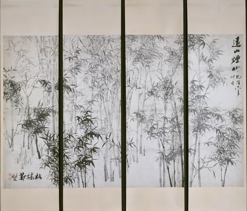 Misty Bamboo on a Distant Mountain by Zheng Xie, painting, 1753