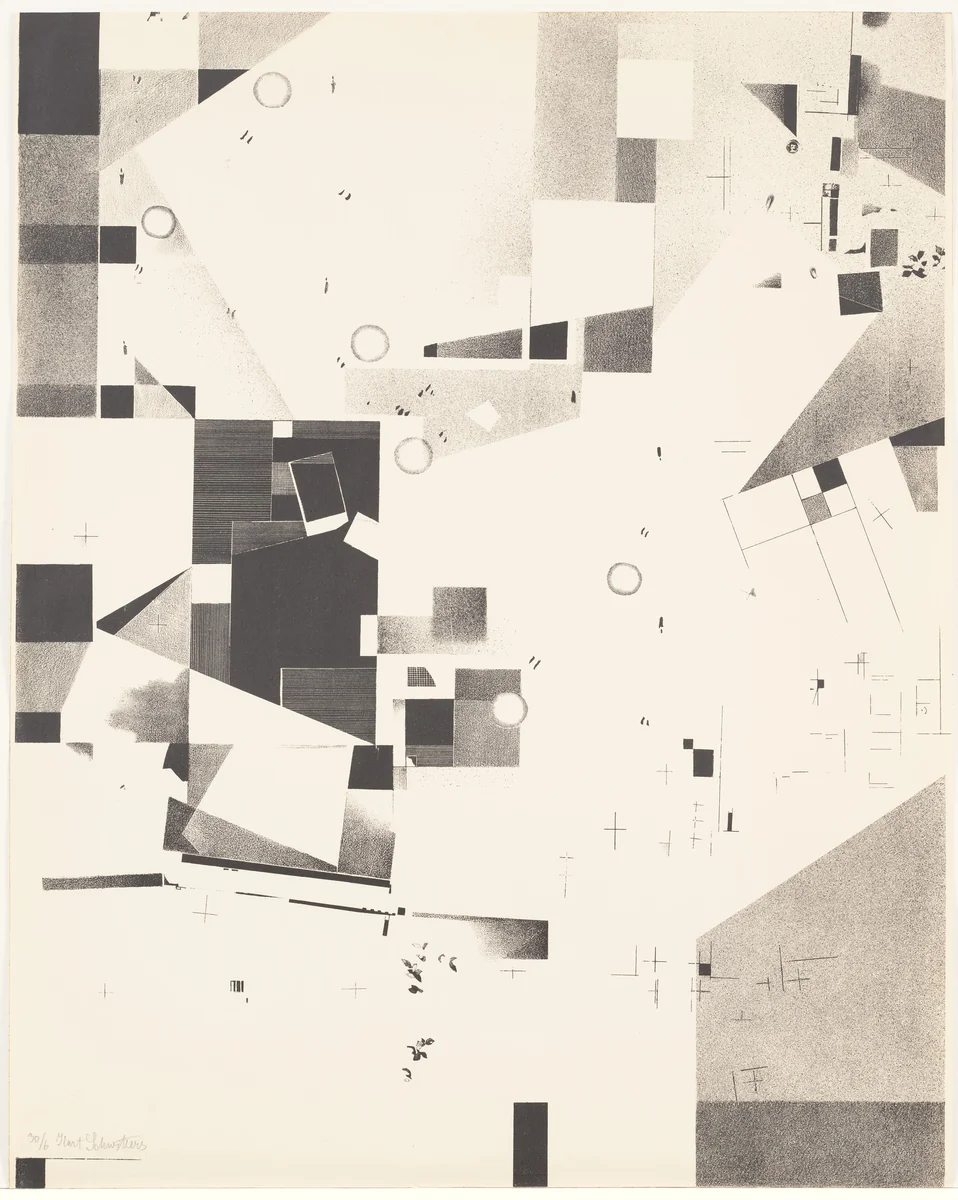 Plate 6 from Merz 3 by Kurt Schwitters, print, 1923