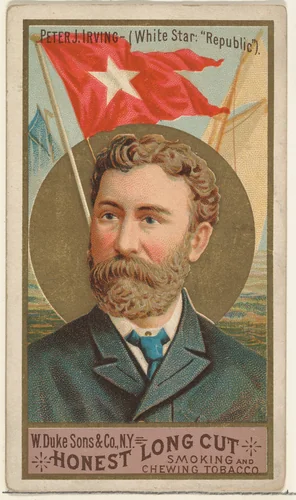 Peter J. Irving, from the Sea Captains series (N127) issued by Duke Sons & Co. to promote Honest Long Cut Tobacco by W. Duke, Sons & Co., print, 1887