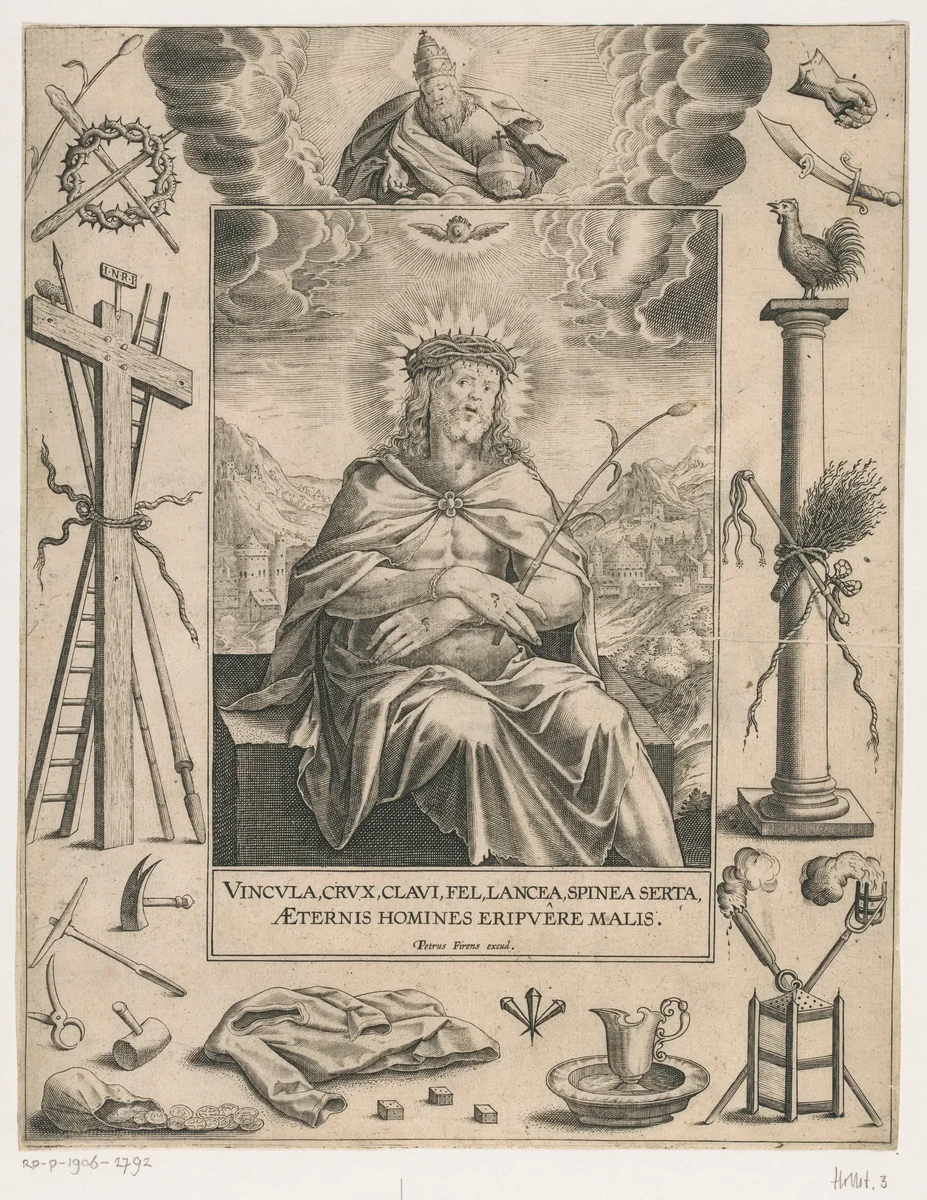 Christus als Man van Smarten by Pierre Firens, print, 1600-1639