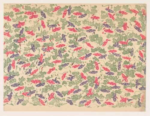 Patroon van bladranken en bloemen van de winde by anonymous, other, 1860-1930