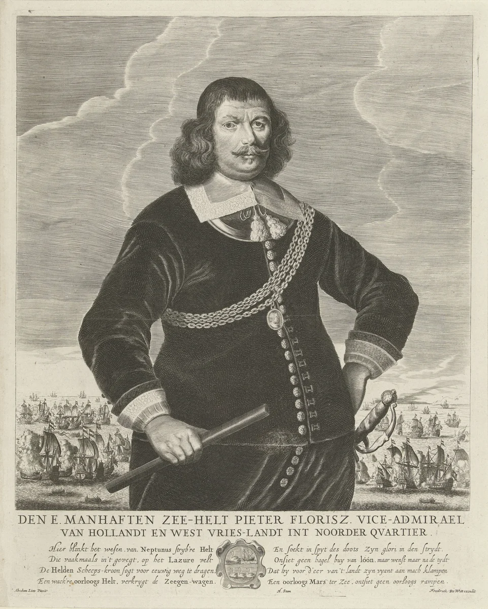 Portret van Pieter Florisse by Pieter Holsteyn, print, 1658-1706