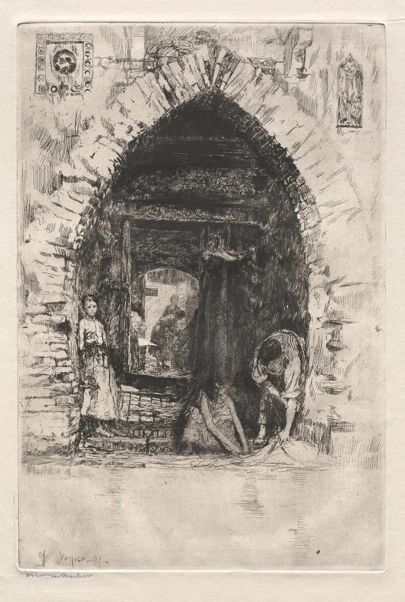 Etchings of Venice: Laundry by Otto H. Bacher, print, 1881
