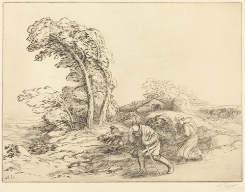 Gust of Wind (Un coup de vent) by Alphonse Legros, print, 1837-1911